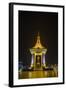 Night Photograph of the Statue of Norodom Sihanouk, Phnom Penh, Cambodia, Indochina-Michael Nolan-Framed Photographic Print