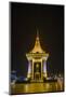 Night Photograph of the Statue of Norodom Sihanouk, Phnom Penh, Cambodia, Indochina-Michael Nolan-Mounted Photographic Print