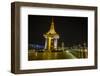 Night Photograph of the Statue of Norodom Sihanouk, Phnom Penh, Cambodia, Indochina-Michael Nolan-Framed Photographic Print