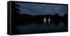 Night Photography Lake with Illuminated Water Fountains-Benjamin Engler-Framed Stretched Canvas