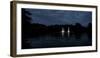 Night Photography Lake with Illuminated Water Fountains-Benjamin Engler-Framed Photographic Print