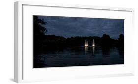 Night Photography Lake with Illuminated Water Fountains-Benjamin Engler-Framed Photographic Print