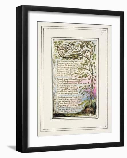 Night: Plate 19 from Songs of Innocence and of Experience C.1802-08-William Blake-Framed Giclee Print