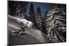 Night Powder turns with Adrien Coirier-Tristan Shu-Mounted Photographic Print