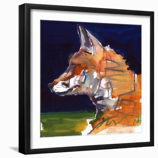 Night Profile, 2022, (mixed media on paper)-Mark Adlington-Framed Giclee Print