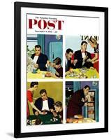 "Night Raid" Saturday Evening Post Cover, November 6, 1954-Richard Sargent-Framed Giclee Print