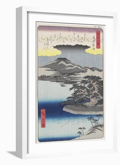 Night Rain at Karasaki, March 1857-null-Framed Giclee Print