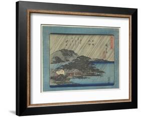 Night Rain at Karasaki-Utagawa Hiroshige-Framed Giclee Print