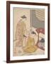 Night Rain at the Double-Shelf Stand, c.1766-Suzuki Harunobu-Framed Giclee Print