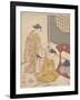 Night Rain at the Double-Shelf Stand, c.1766-Suzuki Harunobu-Framed Giclee Print