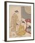 Night Rain at the Double-Shelf Stand, c.1766-Suzuki Harunobu-Framed Giclee Print