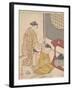 Night Rain at the Double-Shelf Stand, c.1766-Suzuki Harunobu-Framed Giclee Print