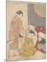 Night Rain at the Double-Shelf Stand, c.1766-Suzuki Harunobu-Mounted Giclee Print