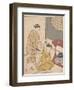 Night Rain at the Double-Shelf Stand, c.1766-Suzuki Harunobu-Framed Premium Giclee Print