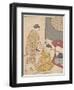 Night Rain at the Double-Shelf Stand, c.1766-Suzuki Harunobu-Framed Premium Giclee Print