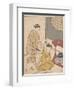 Night Rain at the Double-Shelf Stand, c.1766-Suzuki Harunobu-Framed Premium Giclee Print