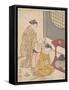 Night Rain at the Double-Shelf Stand, c.1766-Suzuki Harunobu-Framed Stretched Canvas