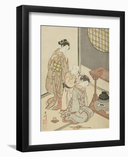 Night Rain of the Tea Stand , from the series Eight Views of the Parlor , c.1766-Suzuki Harunobu-Framed Giclee Print