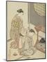 Night Rain of the Tea Stand , from the series Eight Views of the Parlor , c.1766-Suzuki Harunobu-Mounted Giclee Print