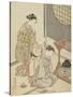 Night Rain of the Tea Stand , from the series Eight Views of the Parlor , c.1766-Suzuki Harunobu-Stretched Canvas