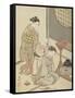 Night Rain of the Tea Stand , from the series Eight Views of the Parlor , c.1766-Suzuki Harunobu-Framed Stretched Canvas