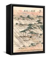 Night Rain on Karasaki Pine-Katsushika Hokusai-Framed Stretched Canvas