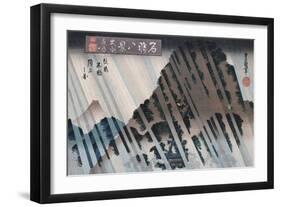 Night Rain, Oyama', from the Series 'Eight Views of Famous Places'-Toyokuni II-Framed Giclee Print