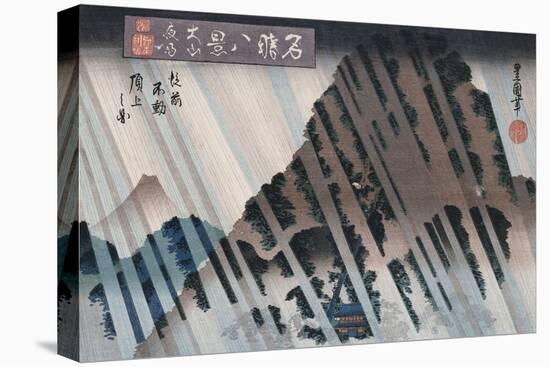 Night Rain, Oyama', from the Series 'Eight Views of Famous Places'-Toyokuni II-Stretched Canvas