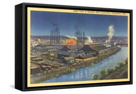 Night, Republic Steel Corporation, Youngstown, Ohio-null-Framed Stretched Canvas