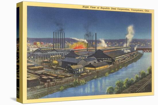 Night, Republic Steel Corporation, Youngstown, Ohio-null-Stretched Canvas