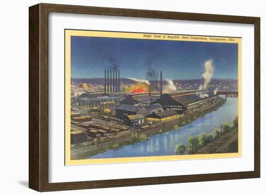 Night, Republic Steel Corporation, Youngstown, Ohio-null-Framed Art Print