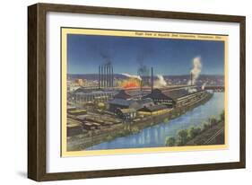 Night, Republic Steel Corporation, Youngstown, Ohio-null-Framed Art Print