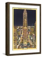 Night, Rockefeller Center, New York City-null-Framed Art Print