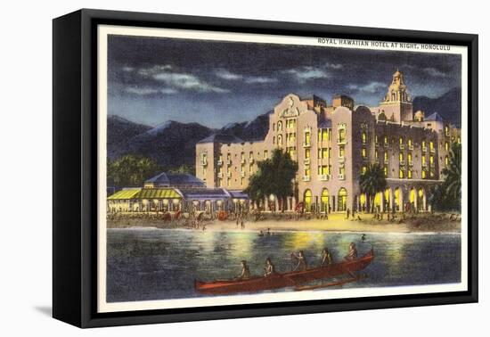 Night, Royal Hawaiian Hotel, Honolulu-null-Framed Stretched Canvas