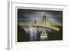 Night, San Francisco-Oakland Bay Bridge, San Francisco, California-null-Framed Art Print