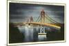 Night, San Francisco-Oakland Bay Bridge, San Francisco, California-null-Mounted Art Print