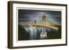 Night, San Francisco-Oakland Bay Bridge, San Francisco, California-null-Framed Art Print