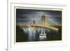 Night, San Francisco-Oakland Bay Bridge, San Francisco, California-null-Framed Premium Giclee Print