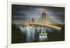 Night, San Francisco-Oakland Bay Bridge, San Francisco, California-null-Framed Art Print