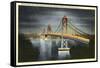 Night, San Francisco-Oakland Bay Bridge, San Francisco, California-null-Framed Stretched Canvas