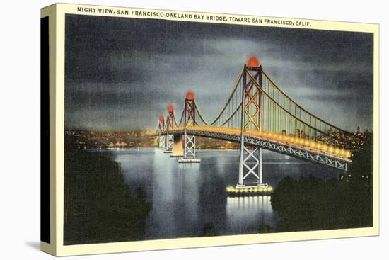 Night, San Francisco-Oakland Bay Bridge, San Francisco, California-null-Stretched Canvas