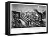 Night Scene at an American Railway Junction-Parson and Atwater-Framed Stretched Canvas