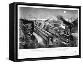 Night Scene at an American Railway Junction-Parson and Atwater-Framed Stretched Canvas