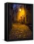 Night Scene from the Streets of Montefillairi Chianti Tuscany-Terry Eggers-Framed Stretched Canvas