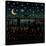 Night Scene Illustration with UFO Flying over the Imaginary City.-mangulica-Stretched Canvas