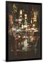 Night Scene of a Street in City,Illustration Painting-Tithi Luadthong-Framed Art Print