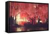 Night Scene of Autumn Forest,Fantasy Landscape Painting-Tithi Luadthong-Framed Stretched Canvas