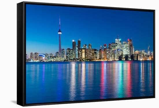 Night Scene of Downtown Toronto-yanmingzhang-Framed Stretched Canvas