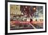 Night Scene of Modern City Street,Illustration Painting-Tithi Luadthong-Framed Art Print