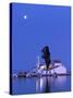 Night Scene of Vlacherna Monastery with Moon, Kanoni, Corfu, Greece-Ivan Vdovin-Stretched Canvas